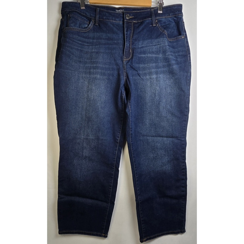 Time‎ And Tru Straight Women's size 20P Dark Wash Blue Denim Jeans